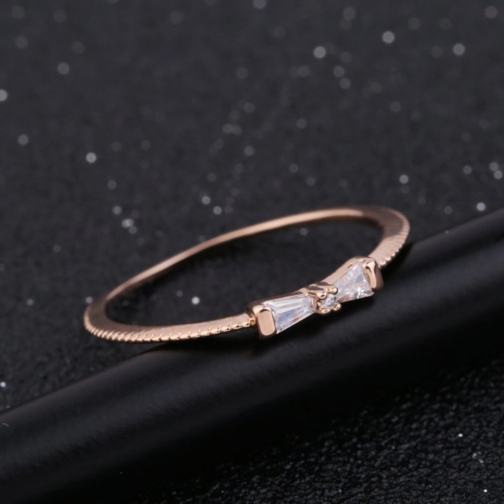 NEW Diamond Bowtie Rose Gold Ring